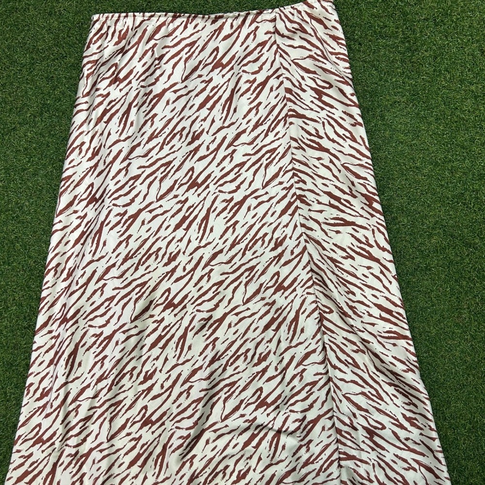 Abercrombie & Fitch Brown Tiger Animal Print Midi Skirt Womens Small S High Rise